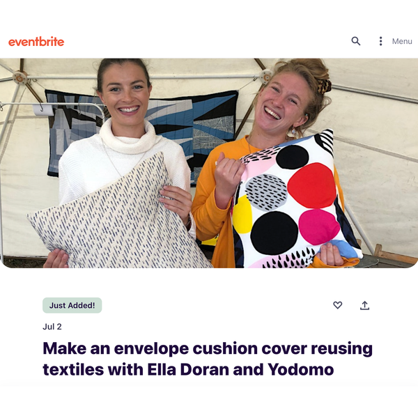 Make an envelope cushion cover reusing textiles with Ella Doran and Yodomo
