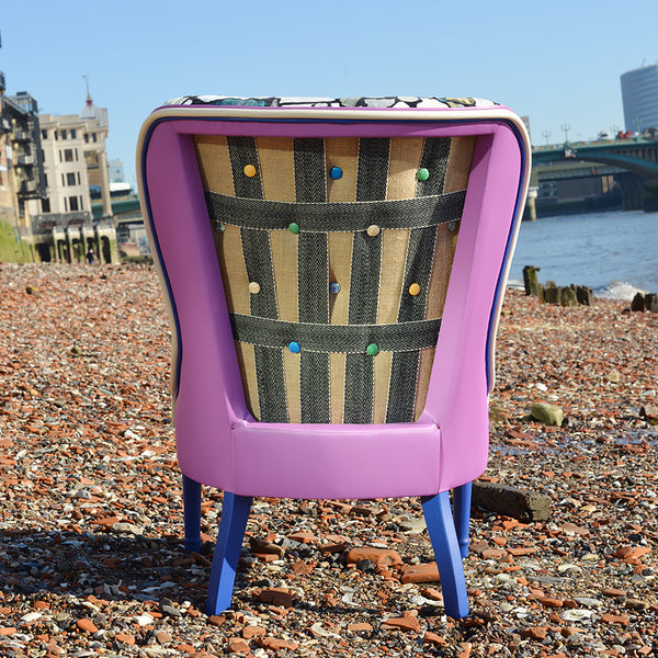 ELLA DORAN TURNS WASTE PLASTIC INTO AN UPHOLSTERED CHAIR WITH A MESSAGE