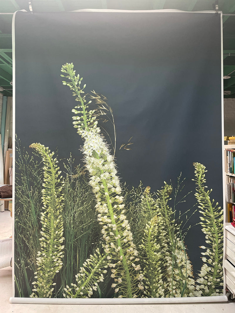 Foxtail Lillies printed on stiffened fabric SAMPLE