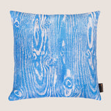 Ella Doran Wood Grain Blue cushion digitally printed & made in the UK  www.elladoran.co.uk